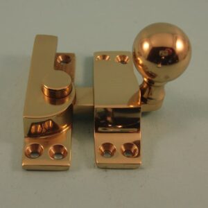 Straight Arm Fastener - Brass Ball Knob - Non-Locking