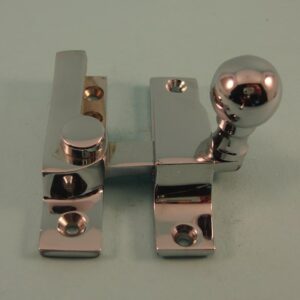 Straight Arm Fastener - Brass Ball Knob - Non-Locking