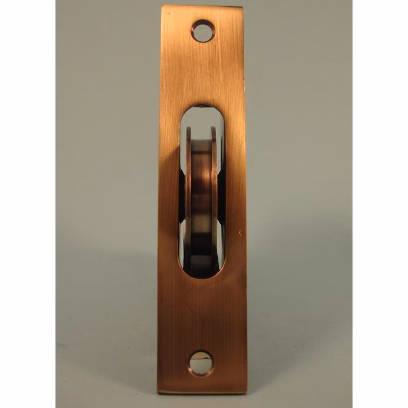 2" Ball Bearing Brass Wheel Pulley - Square Faceplate