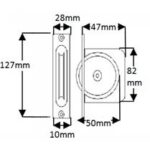 2" Ball Bearing Brass Wheel Pulley - Square Faceplate