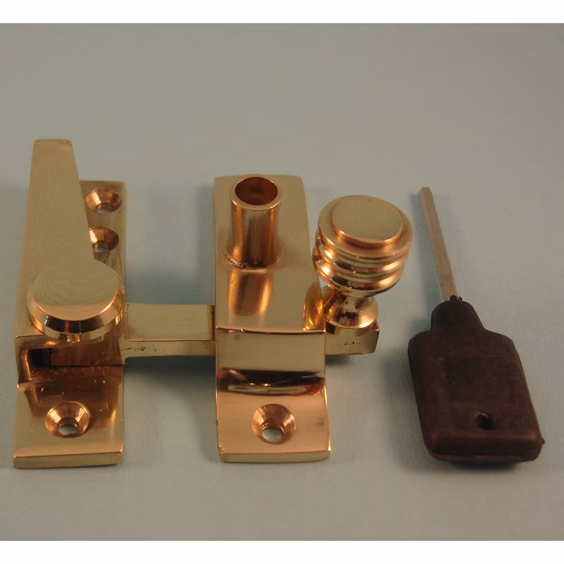 Straight Arm Fastener - Reeded Knob - Locking