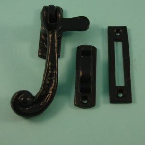 Casement Fastener - Curly Tail With Hook & Mortice Plate