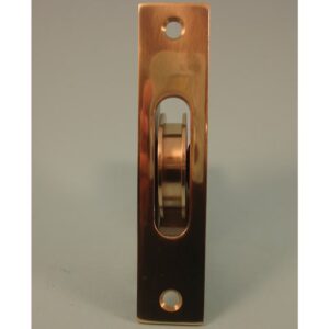 1 ¾" Ball Bearing Brass Wheel Pulley - Square Faceplate