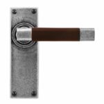 Jedburgh Square Chocolate Leather And Lever Handle On Latch Backplate - Sprung