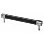 Jedburgh Square Black/Chocolate Leather Bar Handle