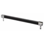 Jedburgh Square Black Leather Bar Handle - Medium