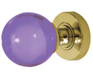 Purple Glass Mortice Knob