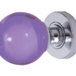 Purple Glass Mortice Knob