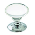 Plain Glass Oval Mortice Knob