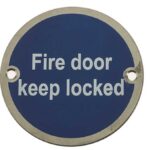 Fire Door Keep Locked Sign