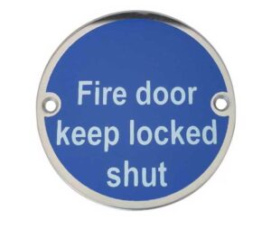 Fire Door Keep Locked Shut Sign