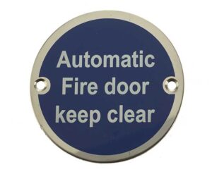 Automatic Fire Door Keep Clear Sign