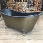 Double Slipper Bath with Brass Antique Feet