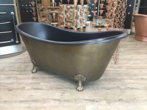 Double Slipper Bath with Brass Antique Feet