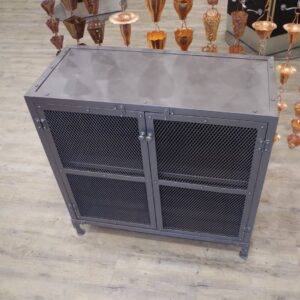 Iron Gun Metal Grey Cupboard Unit or Sideboard