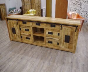 Mango Wood and Iron Sideboard Storage Unit