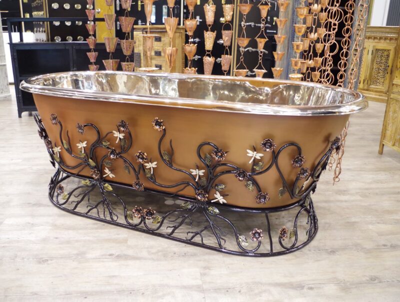 Copper Out and Nickel In Bath with Decorative Iron Stand