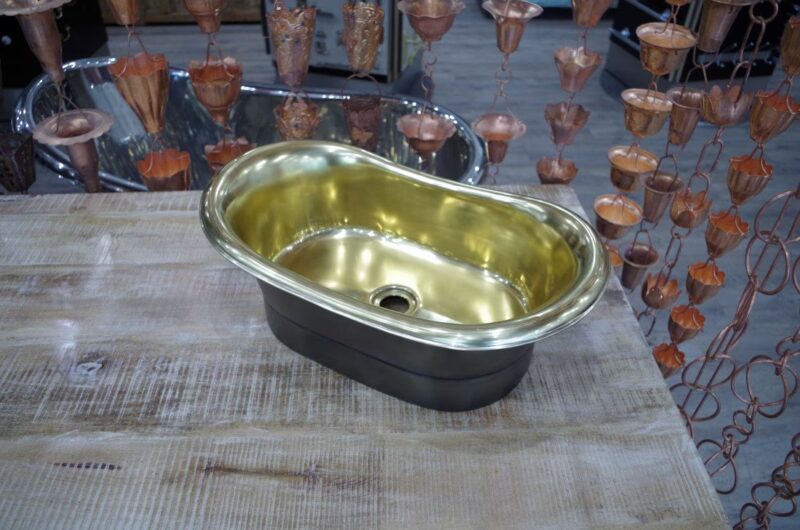 Polished Brass Inside Sink