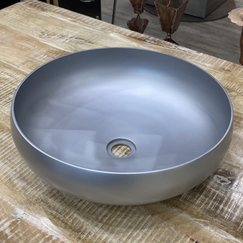 Round Satin Nickel Inside and Outside Sink