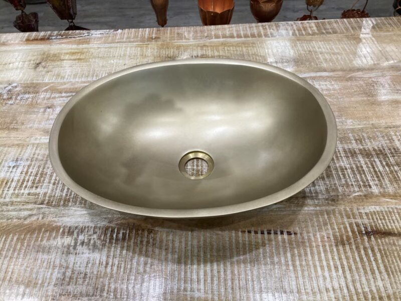 Satin Nickel Inside Oval Sink